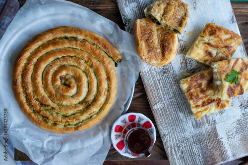 Traditional Turkish Cuisine Pastries (Kol böreği, Su Boregi, Sigara Boregi, Rulo Borek) Photo, Üsküdar Istanbul, Turkiye photo