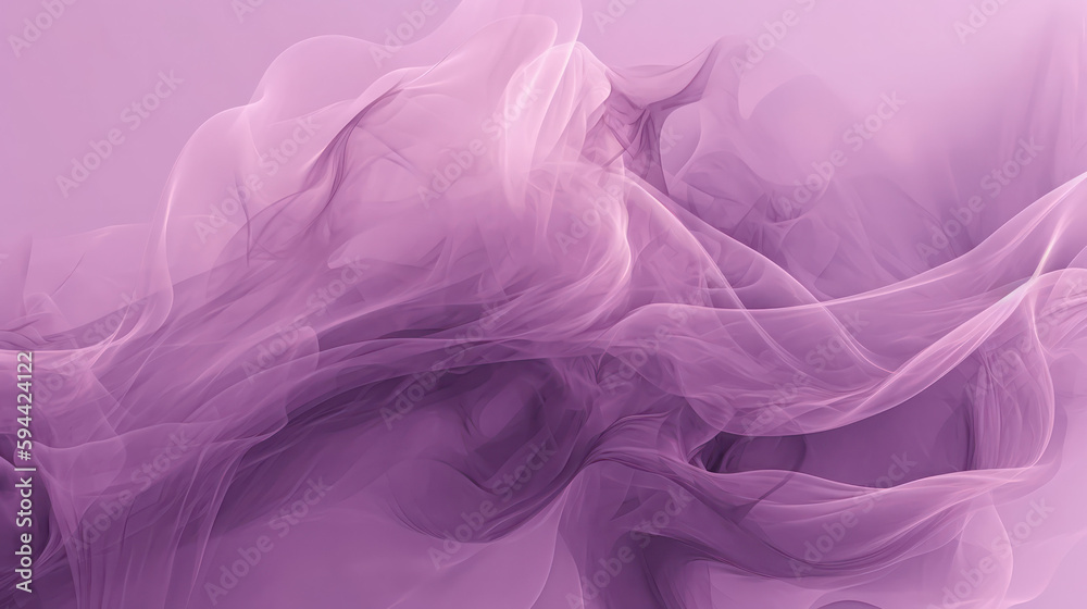 Obraz premium abstract background of a wave of ether or light fabric in lilac tones. Generative AI