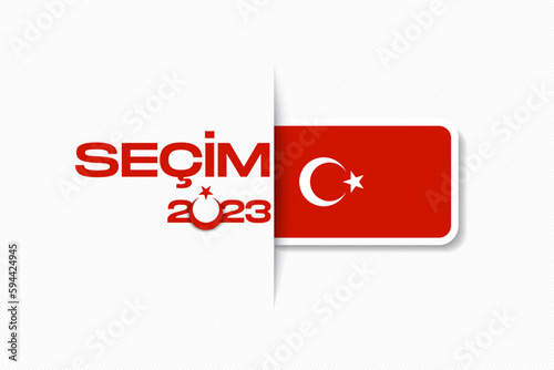 General and Presidential elections in Turkey 14 May 2023. (Turkish Translate on the Image: 14 Mayıs Türkiye Cumhurbaşkanlığı Seçimi) Ballot Box and Turkish Flag Symbol and Presidential symbol.