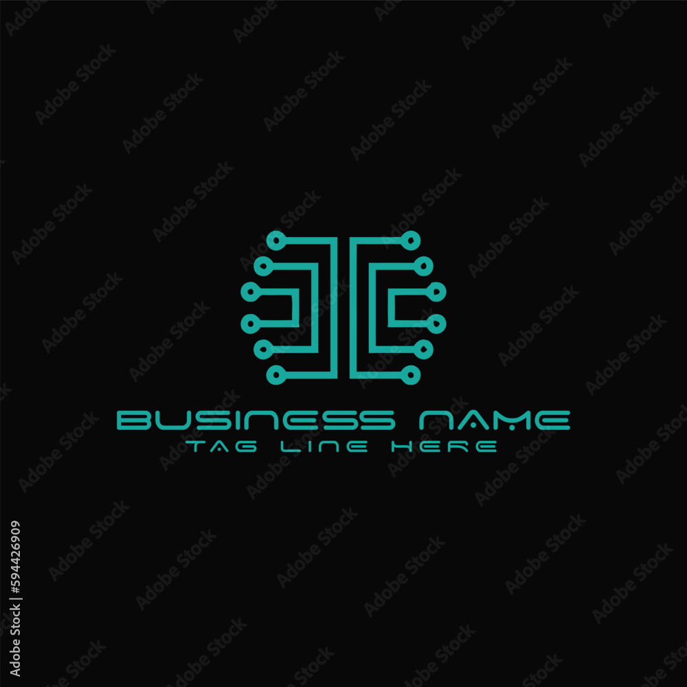 Obraz premium modern style technology power and data logo set 