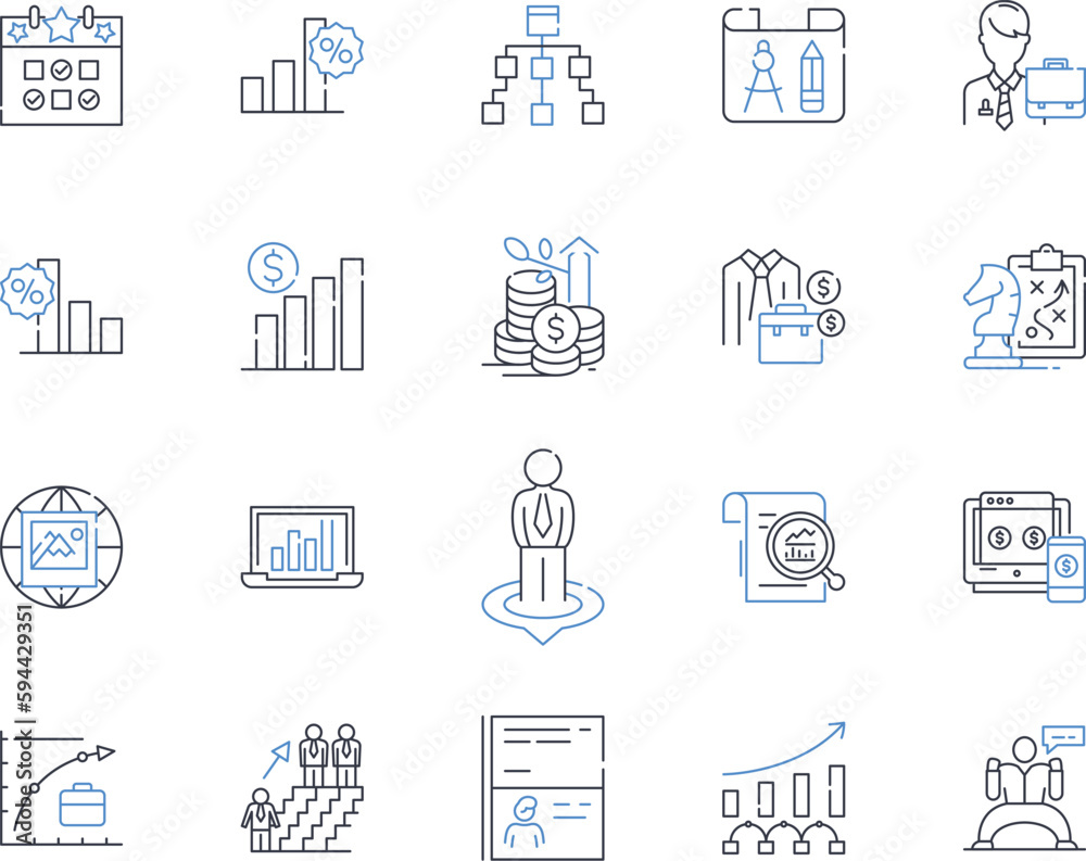 Immigration reforms line icons collection. Citizenship, Border, Asylum, Residency, Deportation, Visa, Green card vector and linear illustration. Integration,Undocumented,Employment outline signs set - obrazy, fototapety, plakaty 