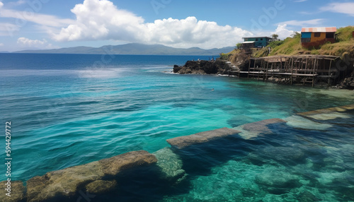 Turquoise waters reflect the beauty of Bali generated by AI