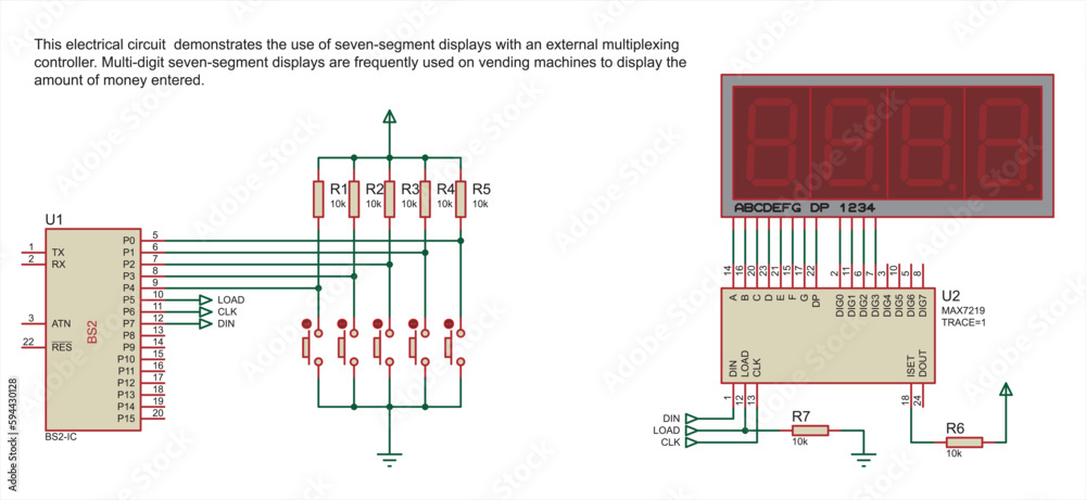 Schematic diagram of electronic device. This electrical circuit ...