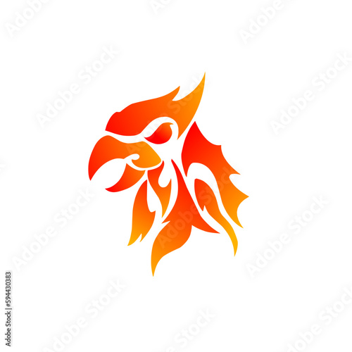 illustration vector graphic of tribal art head Phoenix abstract