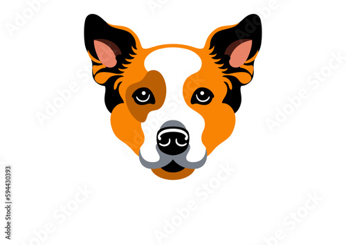 Illustration of portrait of dog, isolated