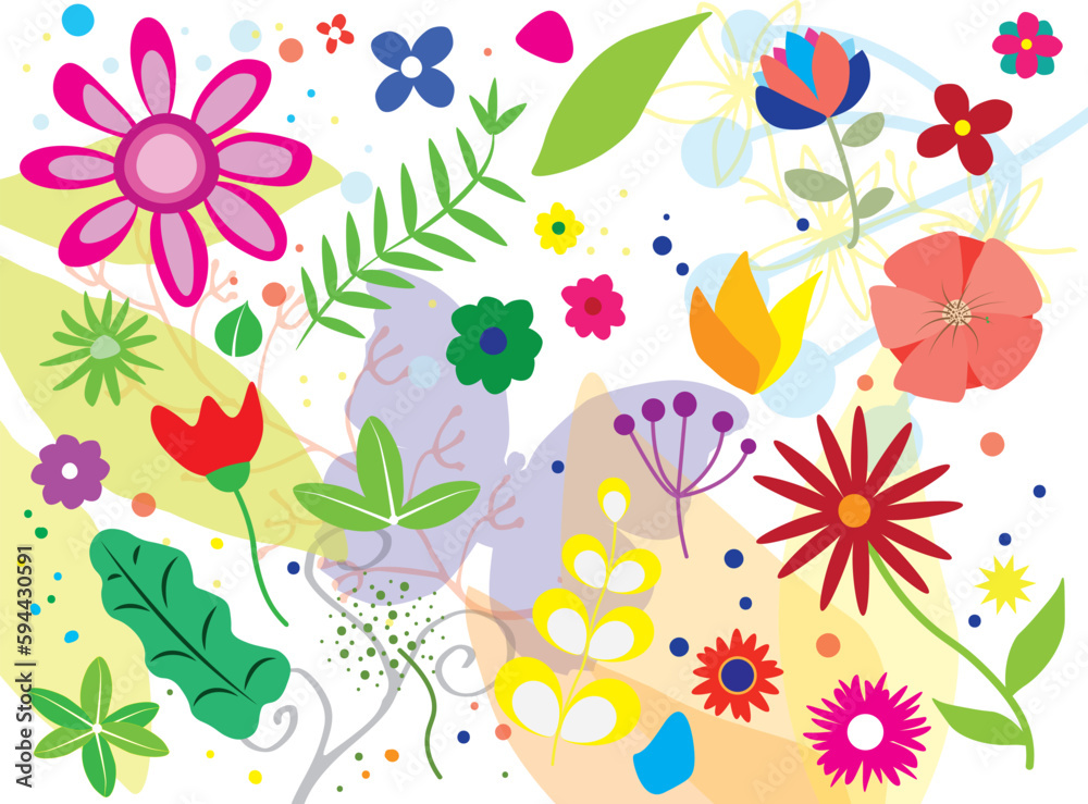 Simple floral abstract background design, vector illustration