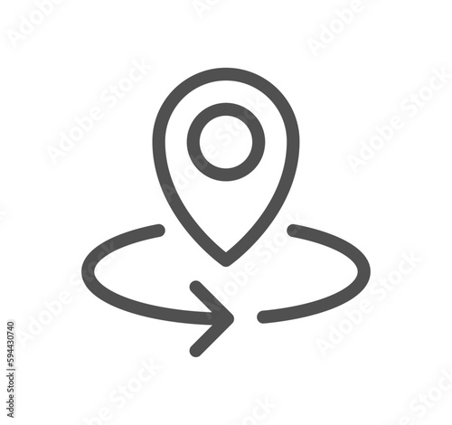 Route related icon outline and linear vector.