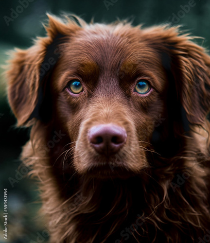 Close up portrait of cute purebred canine generated by AI