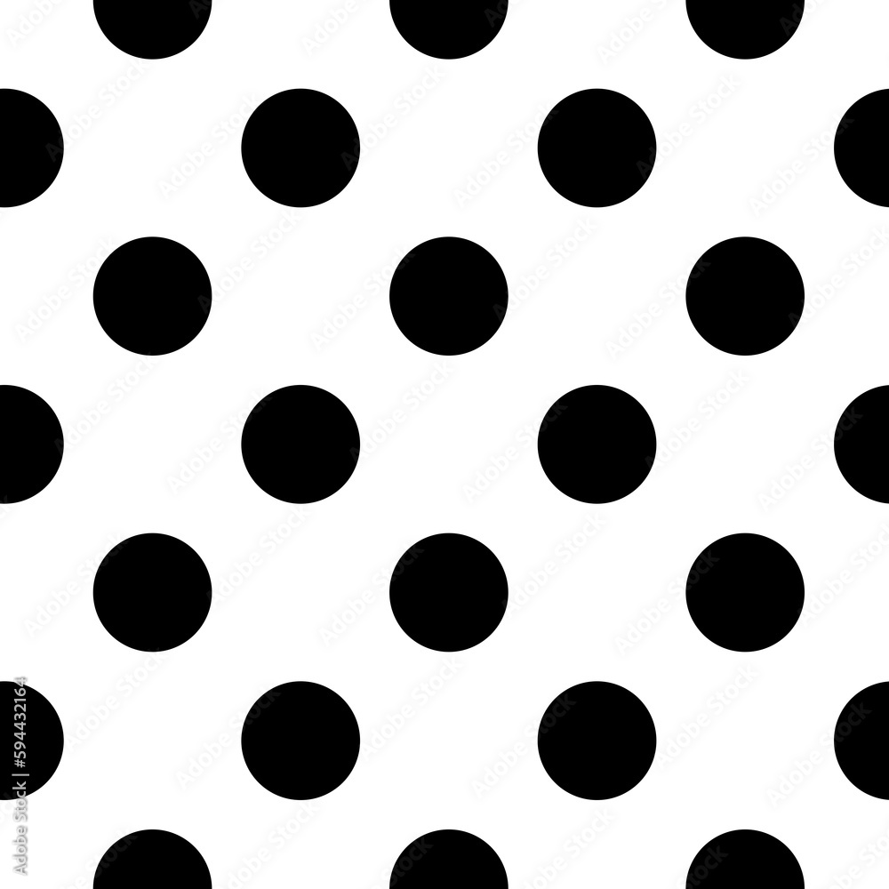 Black Polka Dot pattern seamless on white color background. Black Polka Dot pattern seamless on white color background.