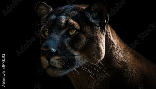 Big cat stares fiercely, beauty in nature generated by AI © Jeronimo Ramos