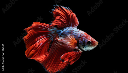 Siamese fighting fish displays beauty in motion generated by AI