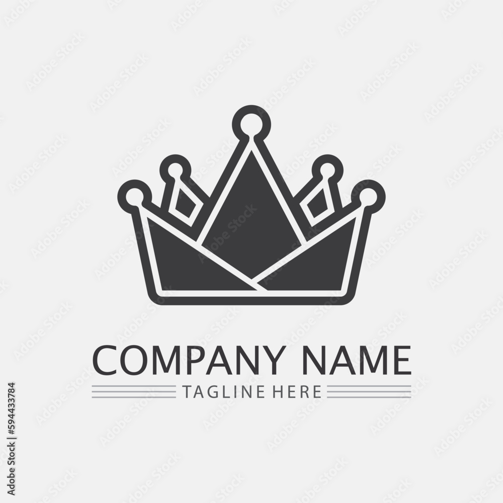 Crown Logo and queen, king logo designTemplate vector illustration