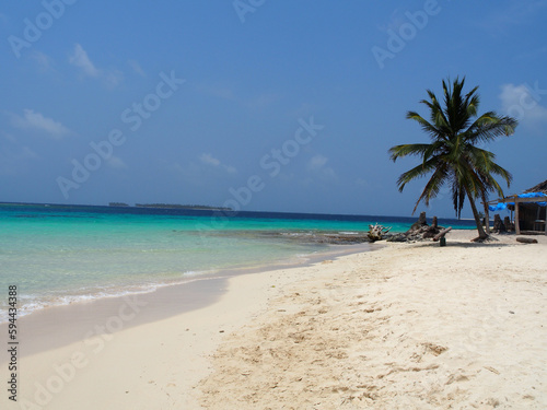 Fototapeta Naklejka Na Ścianę i Meble -  Clear water and beautiful beach in the San Blas Islands