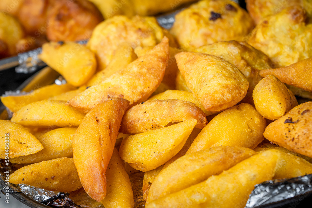 Traditional Colombian fried street gastronomy