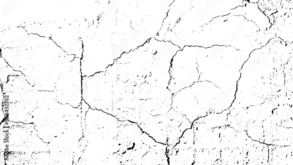 Fototapeta premium Rustic cracked texture with many cracks and scratches. Abstract background. PNG graphic illustration with transparent background.