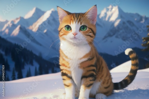 Cat in the Snow, generated by AI