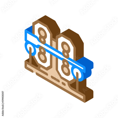 cold rolling steel production isometric icon vector illustration