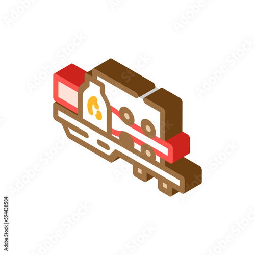 hot rolling steel production isometric icon vector illustration
