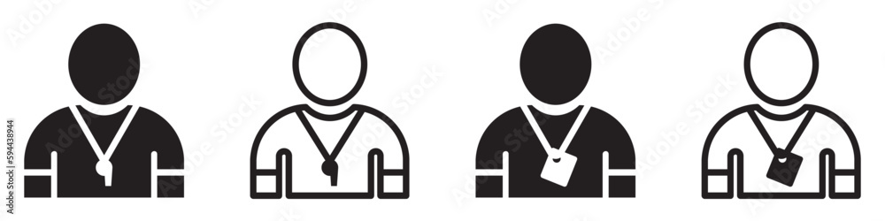 Set of trainer icons. Personal trainer or just a trainer. Coach symbol. Vector. Set of trainer icons. Personal trainer or just a trainer. Coach symbol. Vector.
