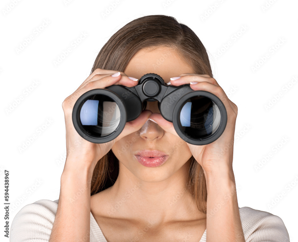 Woman Using Binoculars