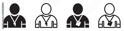 Set of trainer icons. Personal trainer or just a trainer. Coach symbol. Vector.