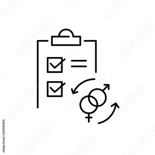 Gender affirmation surgery medical checklist. Pixel perfect, editable stroke icon