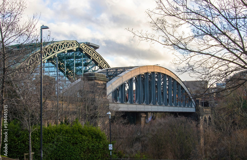 The twin bridges across the river Wear at Wearmouth Sunderland © John
