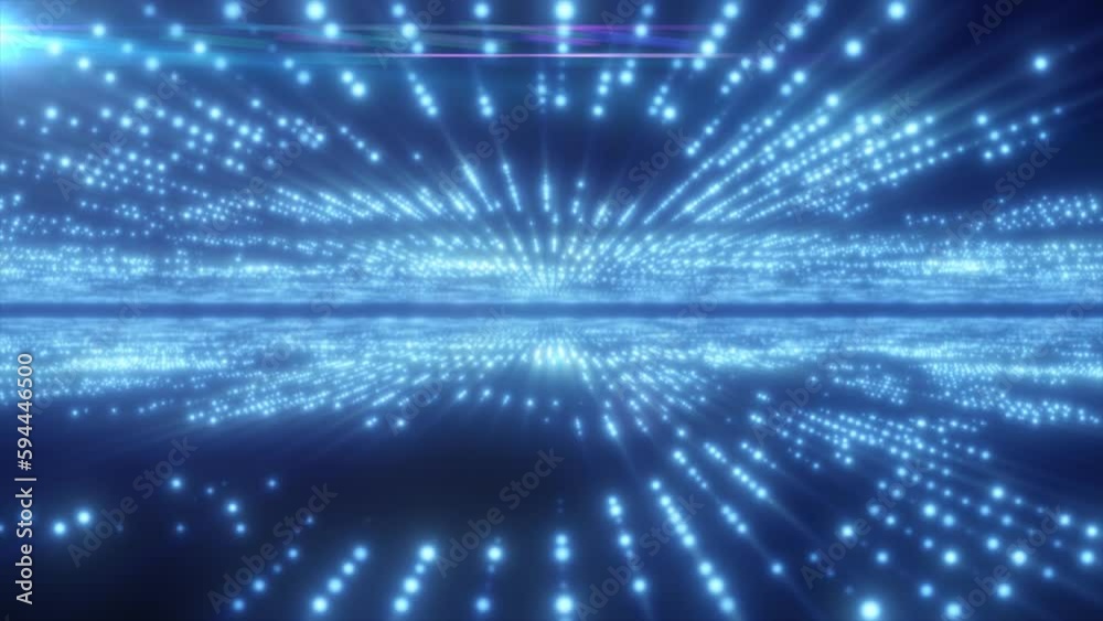 Abstract blue energy hi-tech lines and digital particles fly in a tunnel with bokeh effect glowing background, 4k video, 60 fps Abstract blue energy hi-tech lines and digital particles fly in a tunnel with bokeh effect glowing background, 4k video, 60 fps