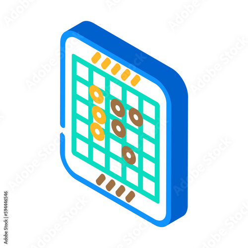 Obraz na plátně othello game board table isometric icon vector illustration