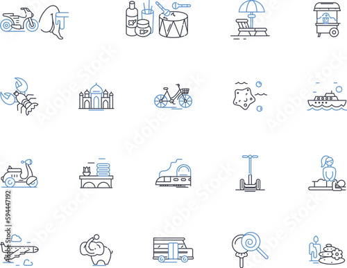 Asian literature line icons collection. Tradition, Culture, Identity, Perspective, Folklore, Myth, Legend vector and linear illustration. Heritage,History,Modernity outline signs set