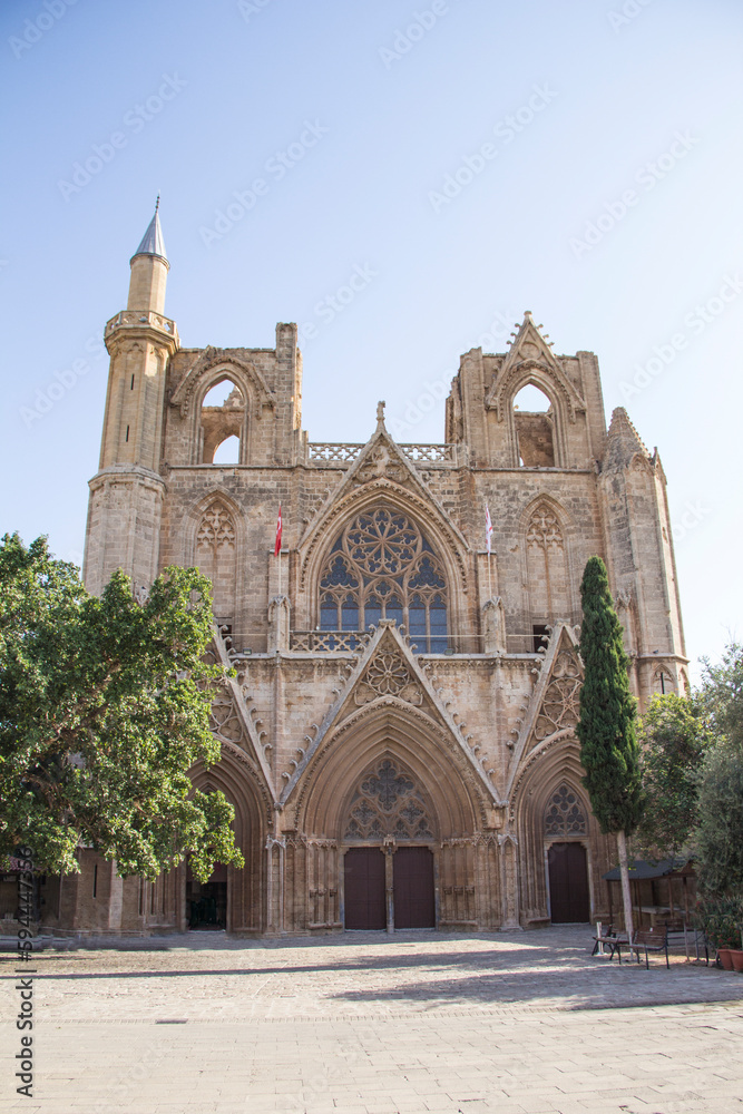 Nice view of the historic buildings in the center of Famagusta, North Cyprus