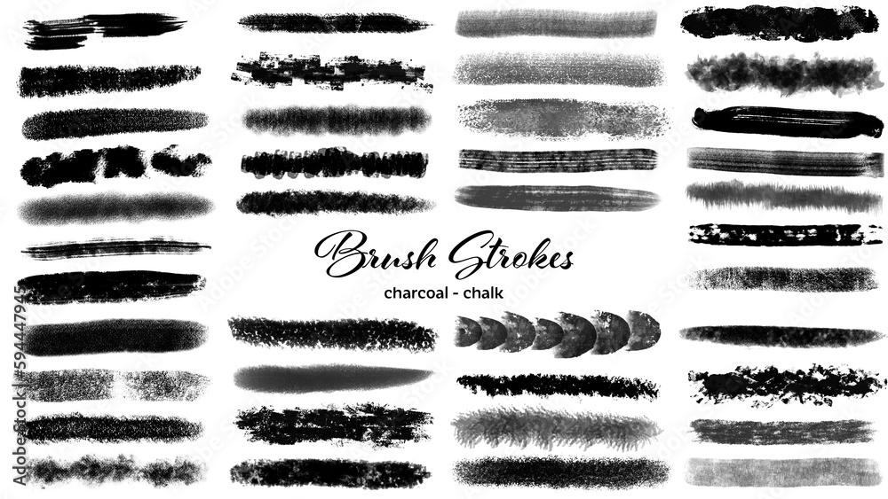 Set of paint strokes - chalk / charcoal pt 1 Set of paint strokes - chalk / charcoal pt 1