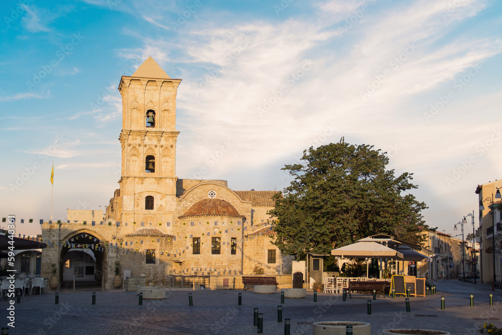 Nice view of the Church of Saint Lazarus in the center of Larnaca, Cyprus