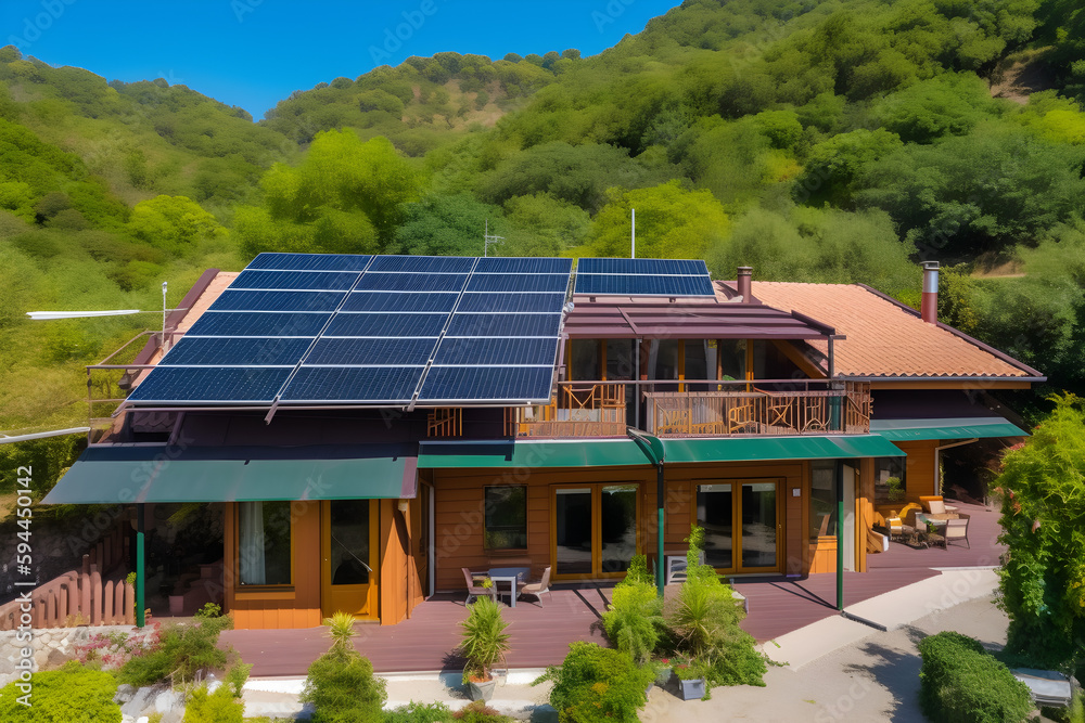 Naklejka premium Haus mit Solarenergie