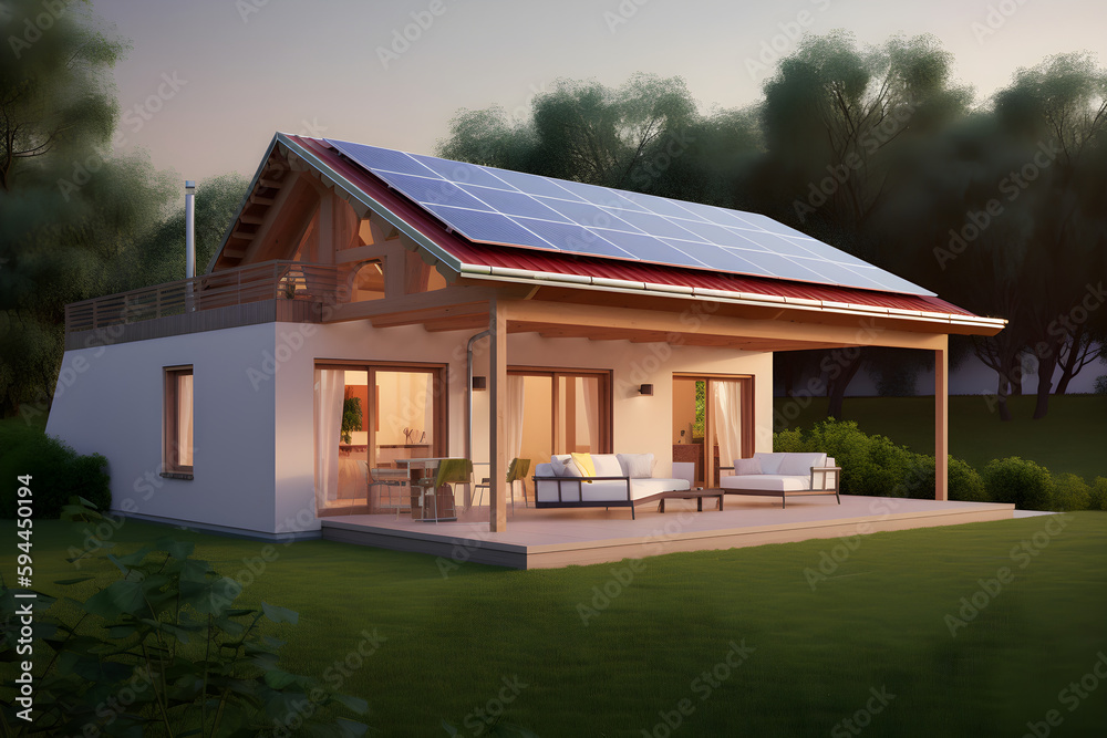 Modernes Haus mit Solarenergie Modernes Haus mit Solarenergie