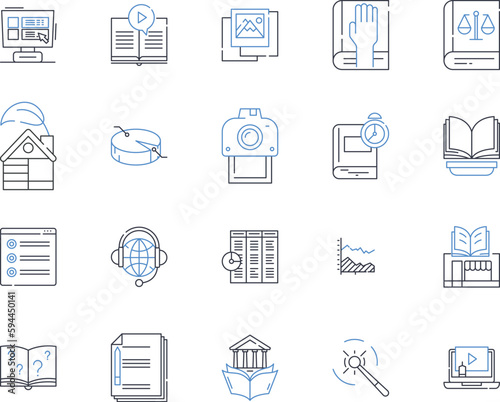 Political science line icons collection. Democracy, Governance, Power, Ideology, Diplomacy, Policy, Federalism vector and linear illustration. Judiciary,Equality,Authoritarianism outline signs set