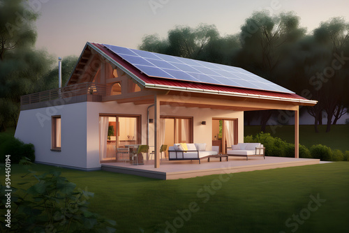 Modernes Haus mit Solarenergie