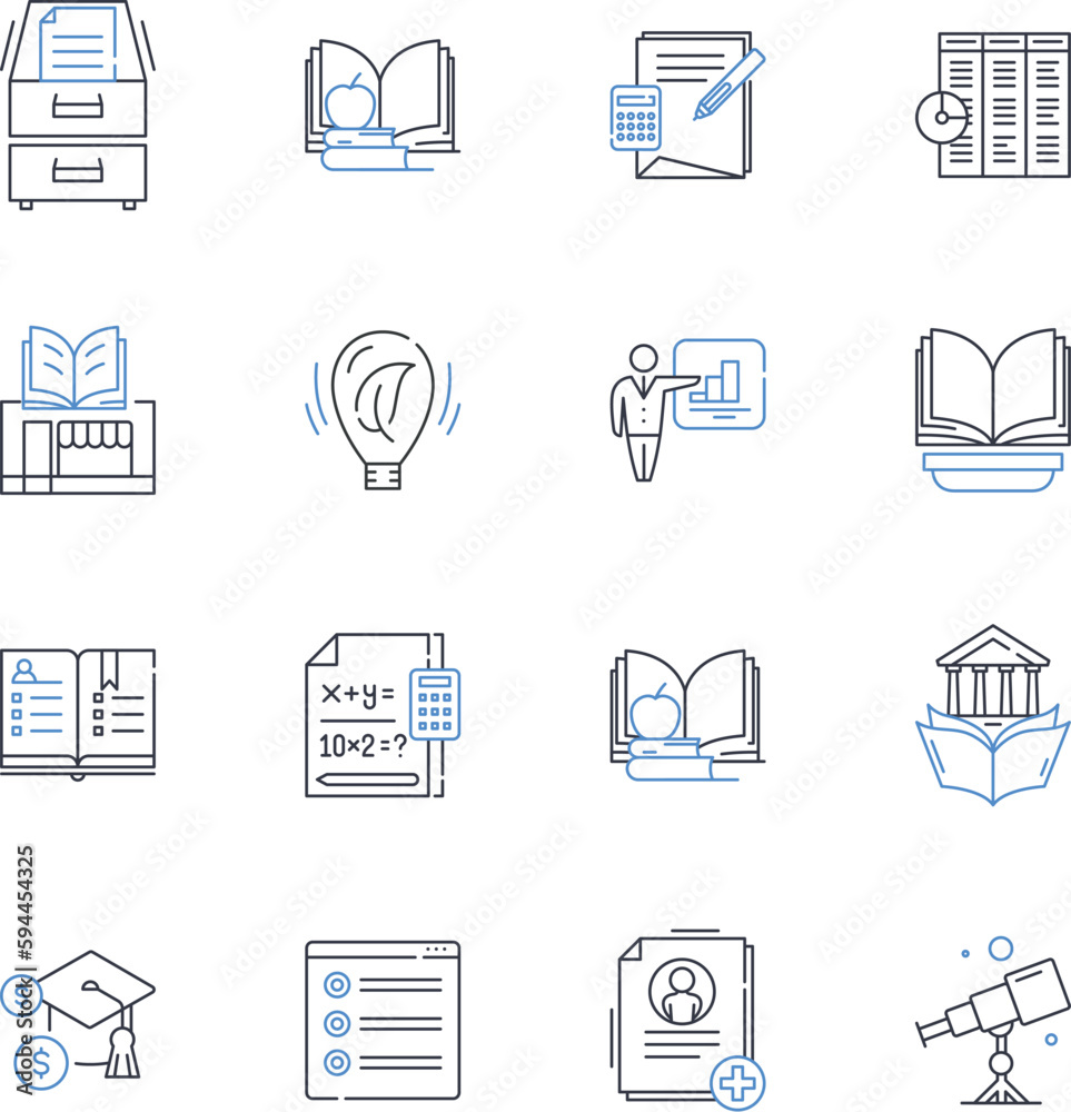 Biochemical analysis line icons collection. Proteomics, Metabolomics ...