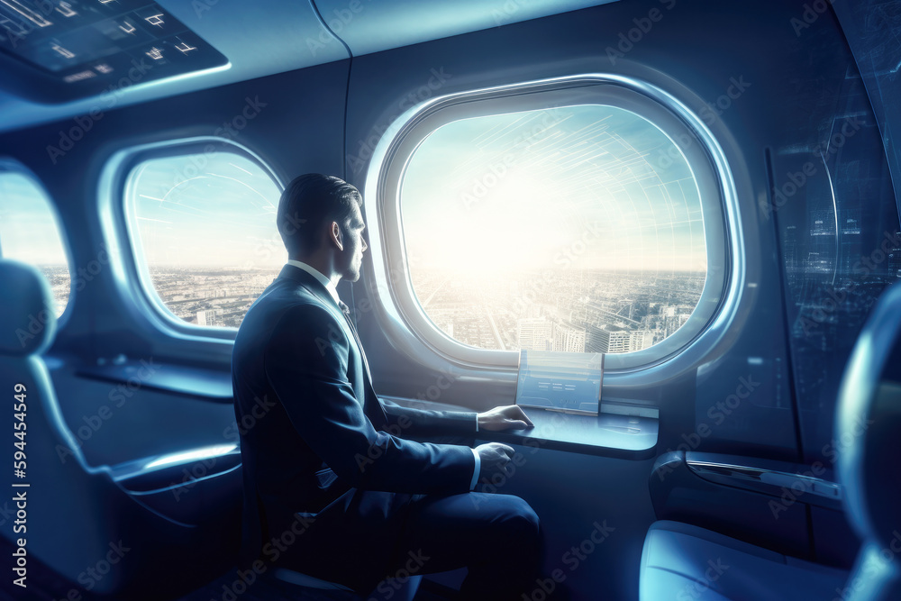 Business travel of the future concept, high quality generative ai Business travel of the future concept, high quality generative ai