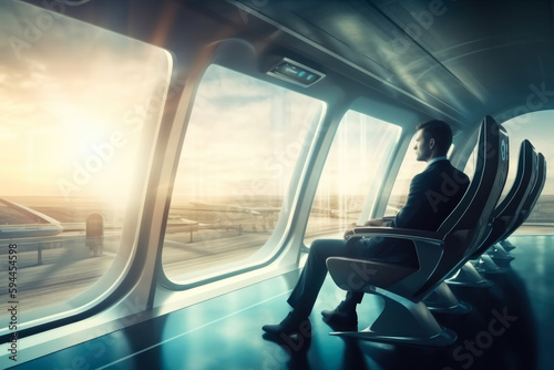 Business travel of the future concept, high quality generative ai