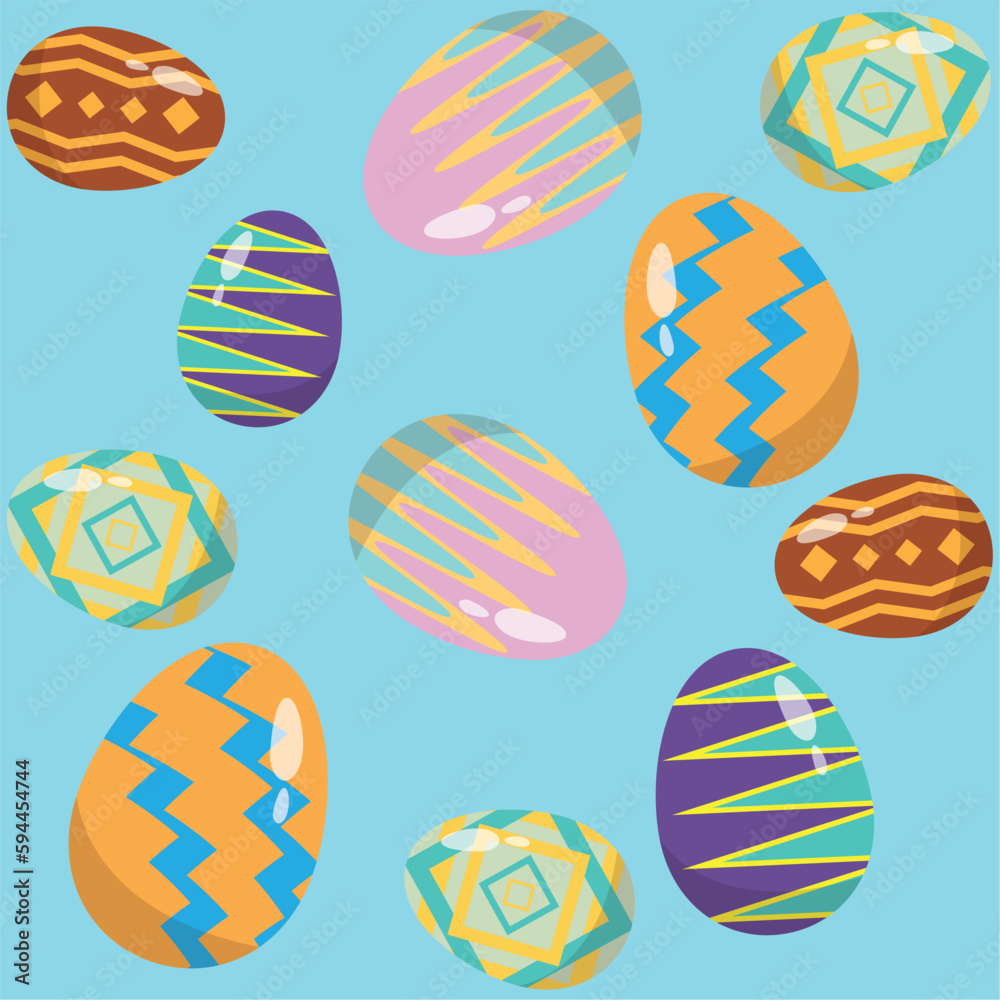 Easter eggs seamless pattern background Vector