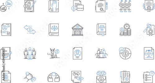Space technology line icons collection. Rocket, Satellite, Orbit, Explorer, Telescope, Communication, Payload vector and linear illustration. Interstellar,Escape,Thruster outline signs set