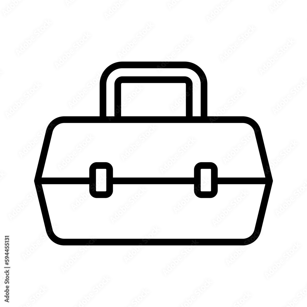 Obraz premium toolbox storage carpentry outline icon vector illustration