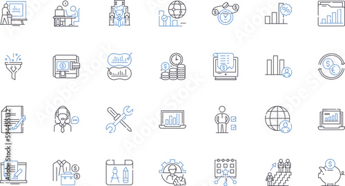 Global cooperation line icons collection. Unity, Alliance, Collaboration, Partnership, Solidarity, Harmony, Inclusion vector and linear illustration. Connectivity,Coordination,Synergy outline signs