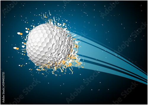 broken golf ball