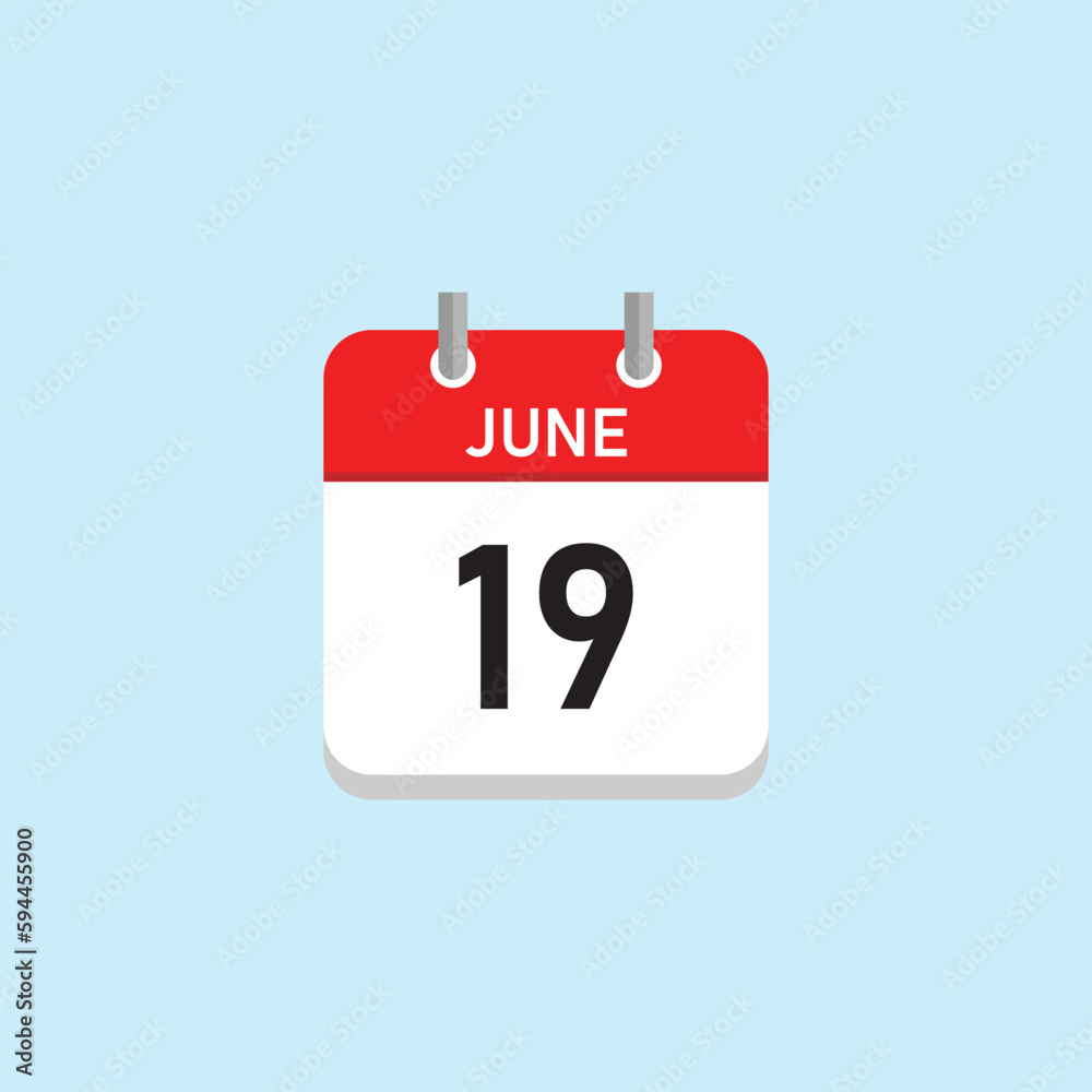 June 19 Concept Design. Vector Illustration.	