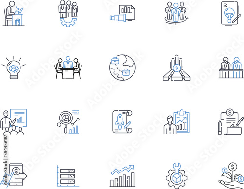 Retirement planning line icons collection. Pension, Annuity, Investment, Savings, k, IRA, Social-security vector and linear illustration. Estate,Aging,Healthcare outline signs set