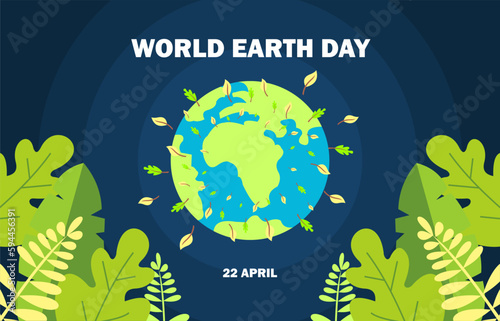 earth day poster, forast day, Mother Earth, nature, and flying flowers and leaves photo