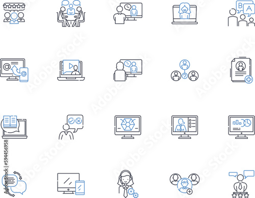 Prattling parents line icons collection. Gossip, Nattering, Chatter, Chit-chat, Jabbering, Blathering, Rambling vector and linear illustration. Babbling,Prattling,Talking outline signs set
