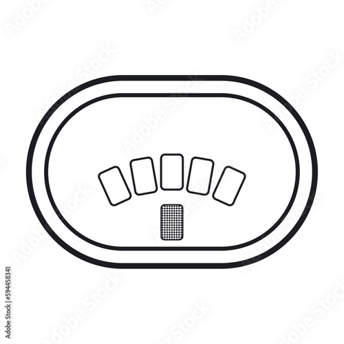 Isolated silhouette of a blackjack table Vector